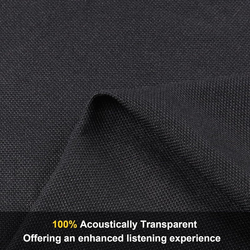 FINDUFA 2yard Acoustic Mesh Fabric, Transparent Acoustic Grill Cloth, Breathable for Replacement Speaker Grill Cloth Furniture Upholstery DIY Projects Renovation Vintage Speaker Black (72" x 54") - Image 2